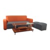 Sofa giá rẻ Juno Sofa ES-001 180 x 70 x 75 cm (Nâu phối cam) + 2 ghế đôn