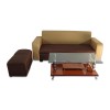 Sofa văng giá rẻ Juno Sofa ES-001 180 x 70 x 75 cm (Nâu) + 2 ghế đôn