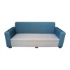 Sofa văng giá rẻ Juno Sofa ES-001 180 x 70 x 75 cm (Xanh phối xám)+2 ghế đôn