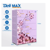 Tủ nhựa 5 tầng Qui Phúc Deli Max màu tím mẫu Hoa KT 900 x 490 x 1390 mm