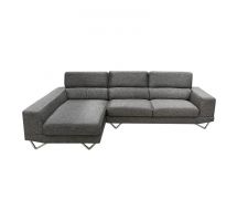 Sofa vải chữ L góc phải Juno Arony 279 x 160 x 86 cm (Xám) (Tặng 2 gối trang trí trị giá 300k)