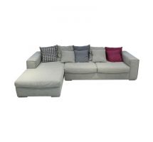 Sofa vải chữ L góc phải Juno Parasso 175 x 288 x 71 cm (Xám) (Tặng 2 gối trang trí trị giá 300k)
