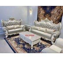 Bộ sofa Văng cao cấp juno sofa, Khung Hồng Vàng và bọc da Đức