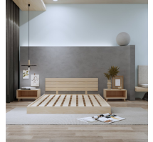 Giường ngủ gỗ CT10 Juno Sofa màu tự nhiên 180 x 200 cm