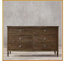 Tundo 6 drawer cabinet in coffee brown 163 x 46 x 97 cm
