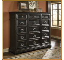 Tundo 16 drawers cabinet in black 163 x 46 x 140 cm