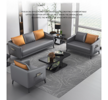 Bộ sofa da văn phòng giá rẻ Juno Sofa kèm ghế đơn HVPCT-12