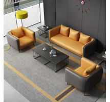 Bộ sofa da văn phòng giá rẻ hiện đại Juno Sofa kèm ghế đơn HVPCT-20