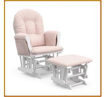 Ghế lắc thư giãn Rocking chair Juno Sofa Màu trắng Nệm hồng phấn