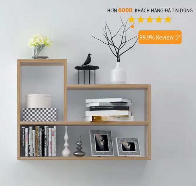 Kệ Để Sách Treo Tường Hiện Đại Juno Sofa CTKT181  KT 62cm x 80cm x 15cm