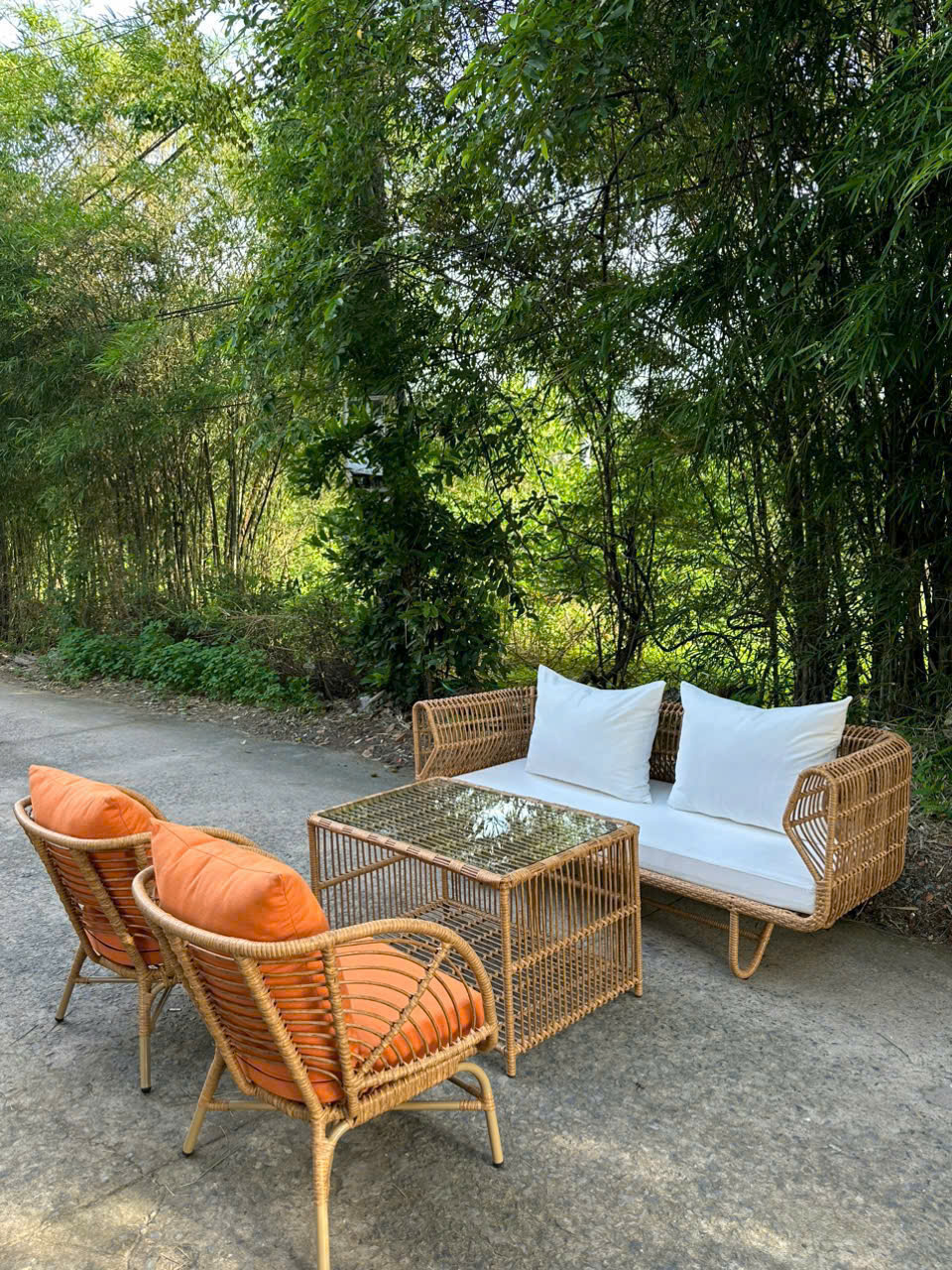 Bộ sofa đan mây ngoài trời đẹp cao cấp resort, khách sạn