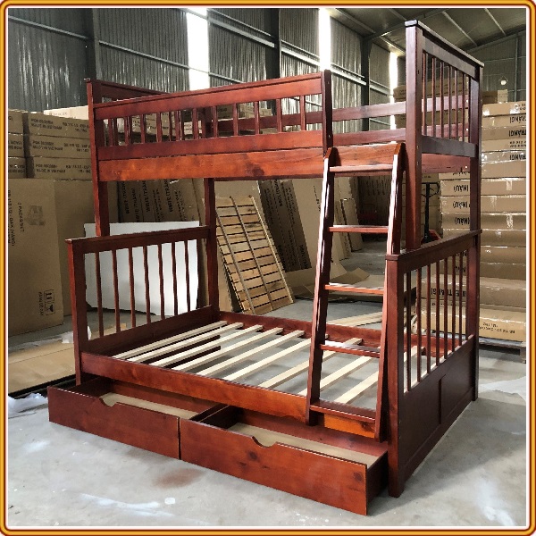 Giường tầng Tundo trên 1m dưới 1m2 kèm 2 hộc kéo màu lựa chọn